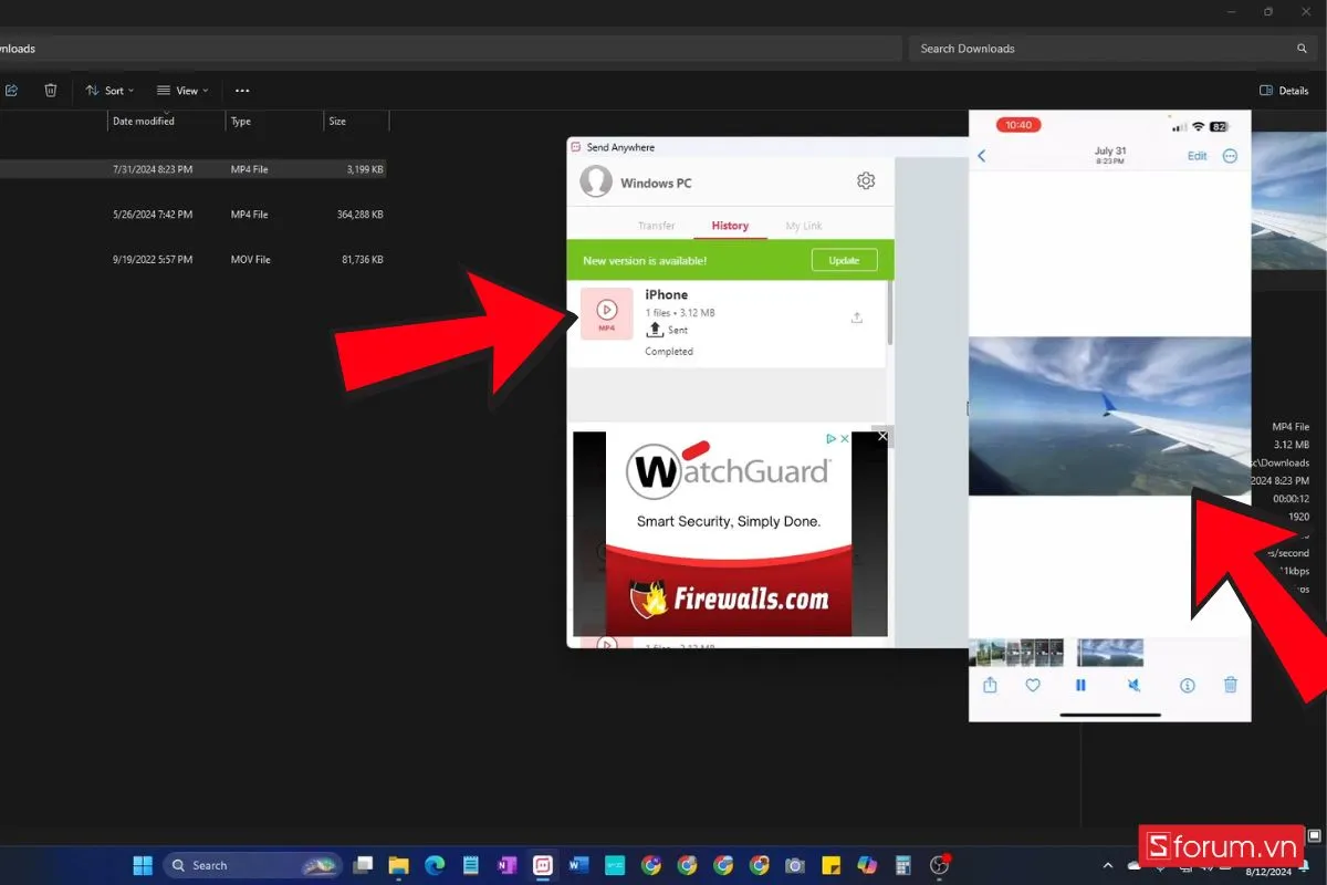 Nhập mã để nhận file trên iPhone