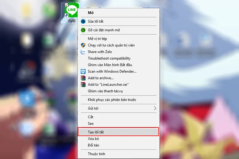 Tạo phím tắt cho ứng dụng bước 1