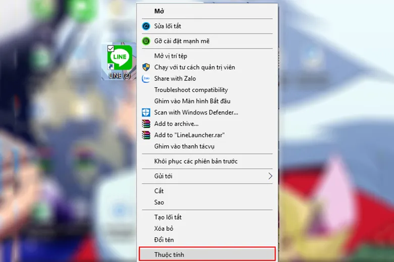 Tạo phím tắt cho ứng dụng bước 2