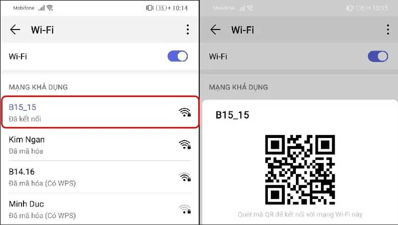 Quét mã QR để xem mật khẩu WiFi trên Android