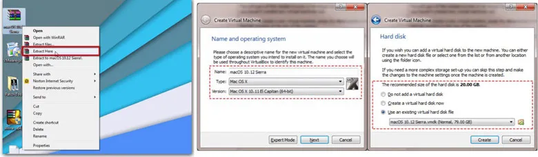 Giải nén tệp tin macOS và chuẩn bị cài đặt trên VirtualBox 2026
