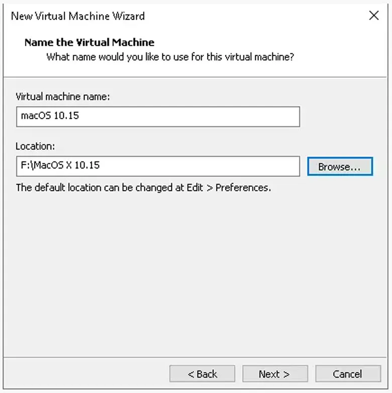 Hoàn tất cấu hình phiên bản macOS 10.15 trong trình quản lý VMware