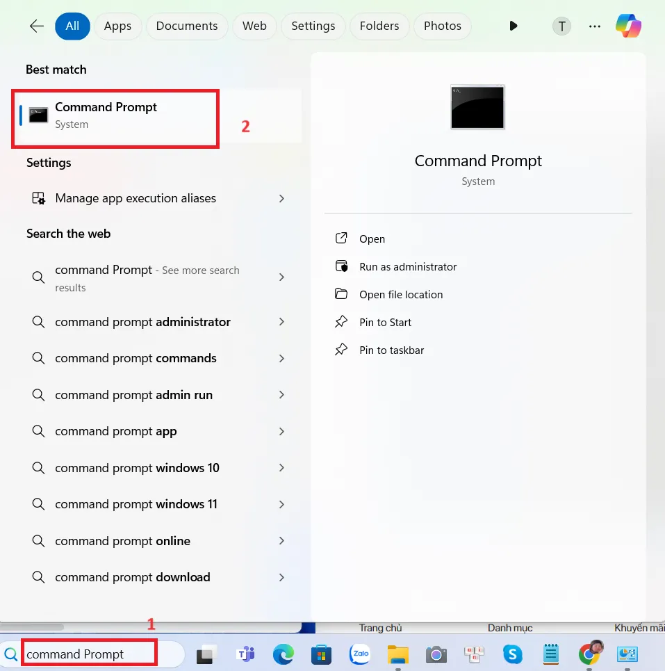 Commad Prompt cung cấp dữ liệu chính xác về máy tính của bạn
