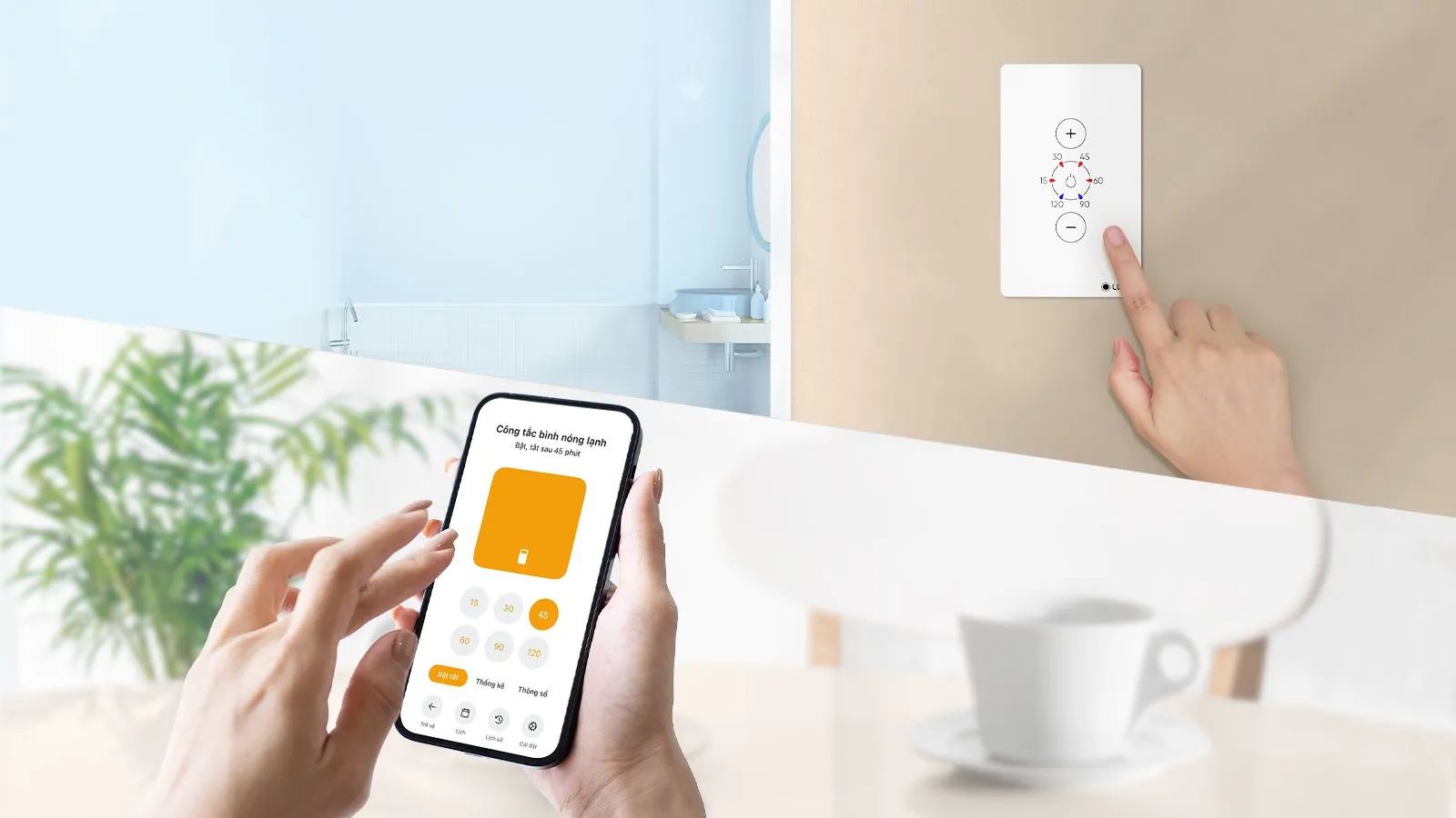 Hẹn giờ bật tắt công tắc wifi cho bình nóng lạnh Lumi qua ứng dụng 2026