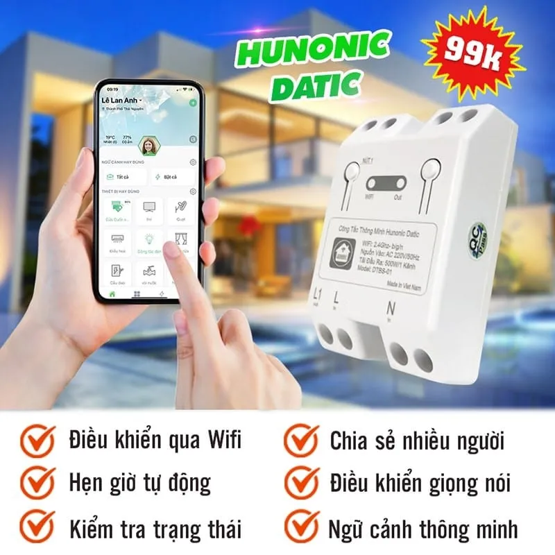 Công tắc điều khiển WiFi mang lại sự tiện lợi vượt trội