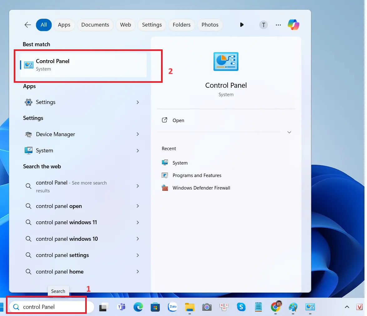 Control Panel là công cụ quen thuộc để kiểm tra hệ điều hành trên máy tính