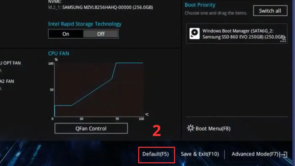 Chọn khôi phục mặc định để sửa lỗi xung đột cấu hình