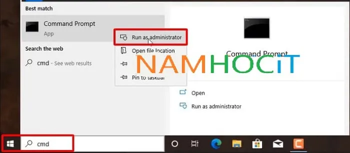 Cửa sổ Command Prompt được khởi chạy dưới quyền quản trị viên Administrator