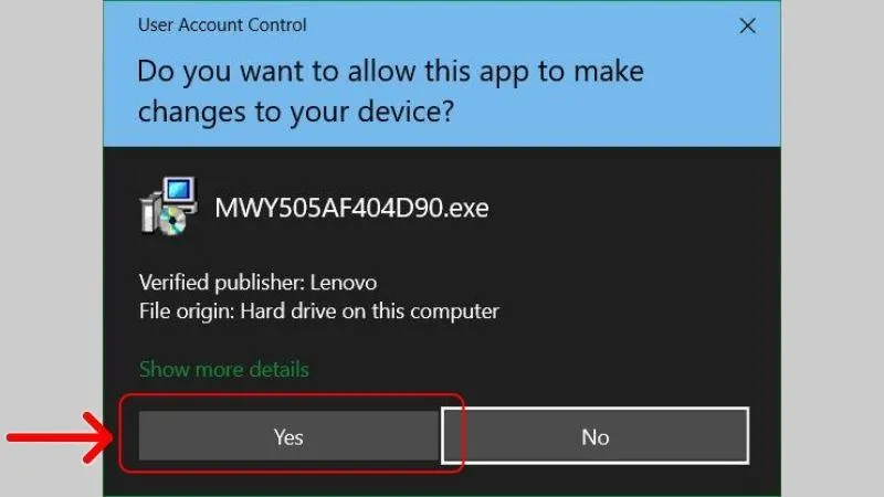 Cửa sổ khởi đầu quá trình thiết lập trình điều khiển