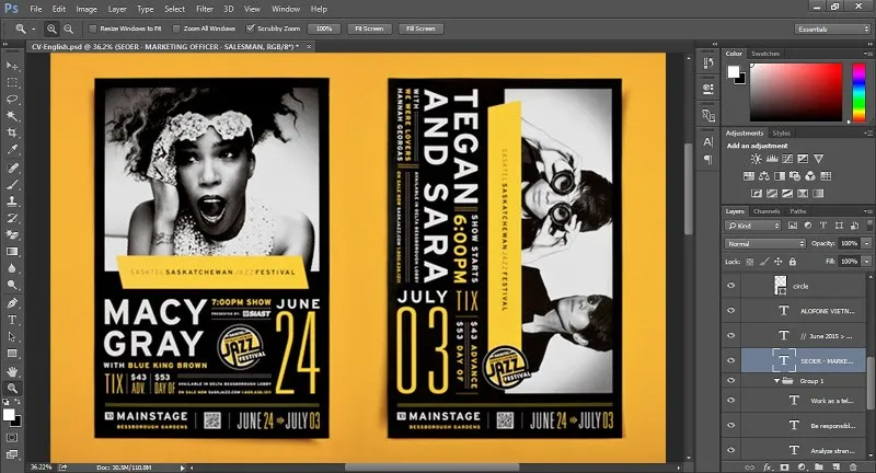 Thiết kế poster chuyên nghiệp trên giao diện Adobe Photoshop