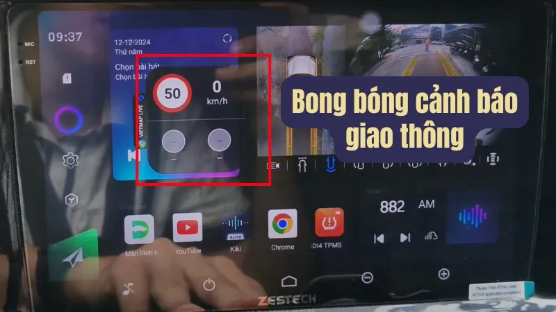 Bong bóng cảnh báo giao thông đã hiển thị trên màn hình chính