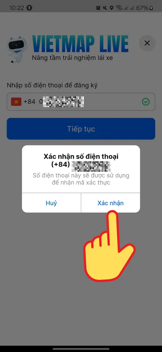 Xác nhận số điện thoại