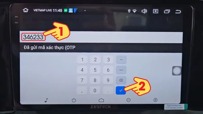 Nhập mã OTP đã được gửi về điện thoại > Bấm OK