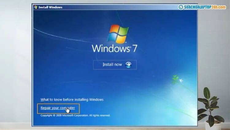 Chọn Repair your computer