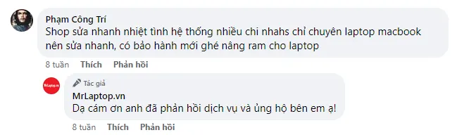 ý kiến khách hàng sửa laptop