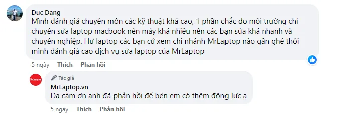 ý kiến khách hàng sửa laptop