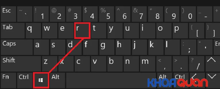 Nhấn tổ hợp phím Windows + R để mở hộp thoại lệnh