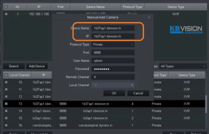 Điều chỉnh thông số kết nối để đảm bảo camera hiển thị hình ảnh
