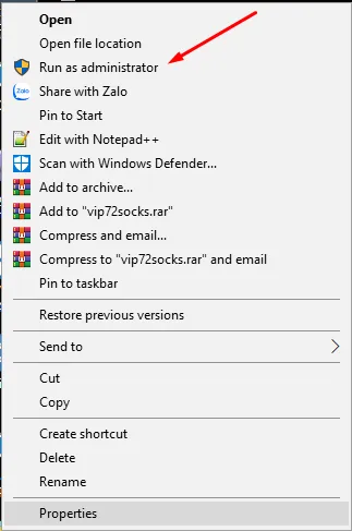 Hướng dẫn chạy HTKK bằng quyền Admin