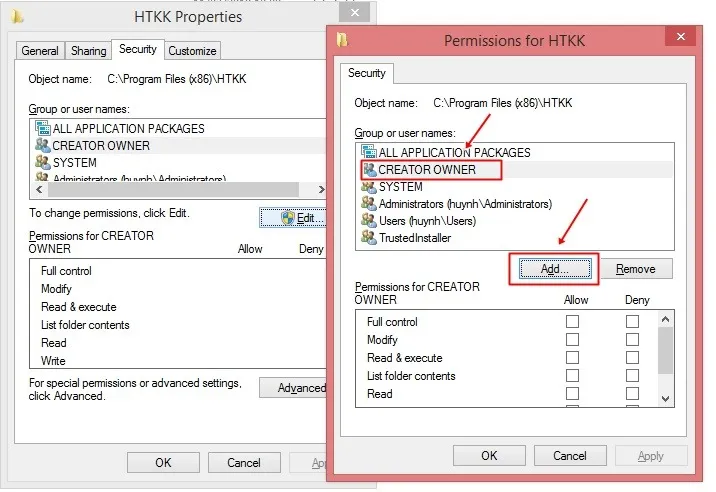 Tiếp tục quy trình Add người dùng