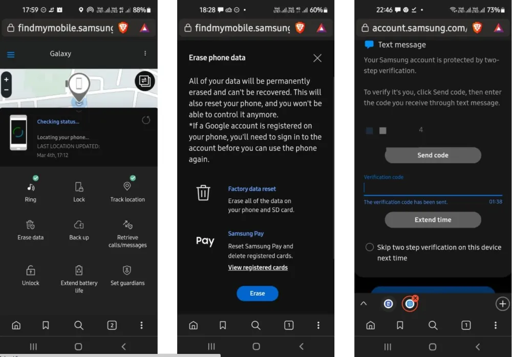 Giao diện Find My Mobile