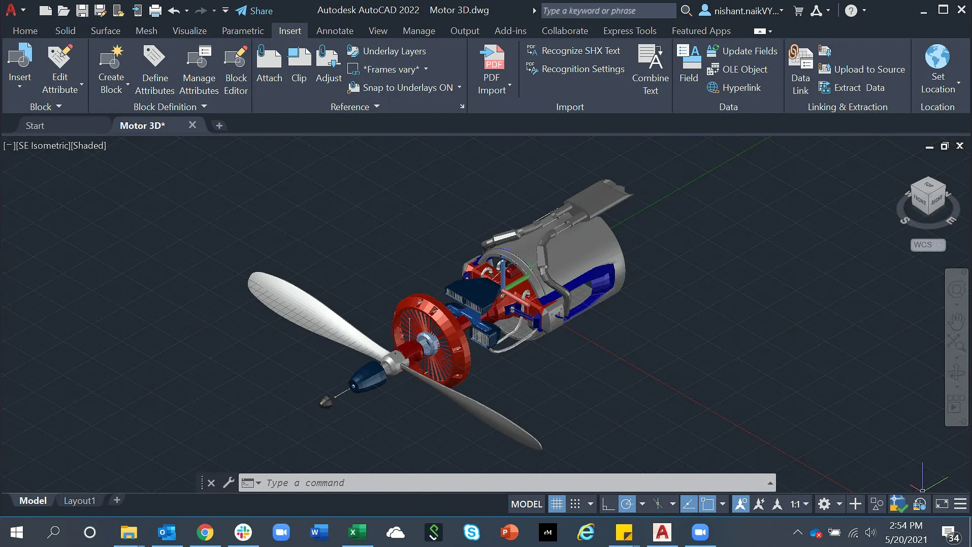 Giao diện thiết kế trên AutoCAD 3D