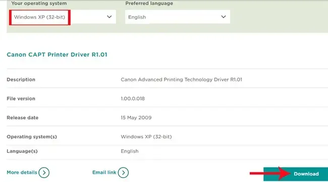 Giao diện cài đặt driver máy in canon 1210 win 7 32bit thành công