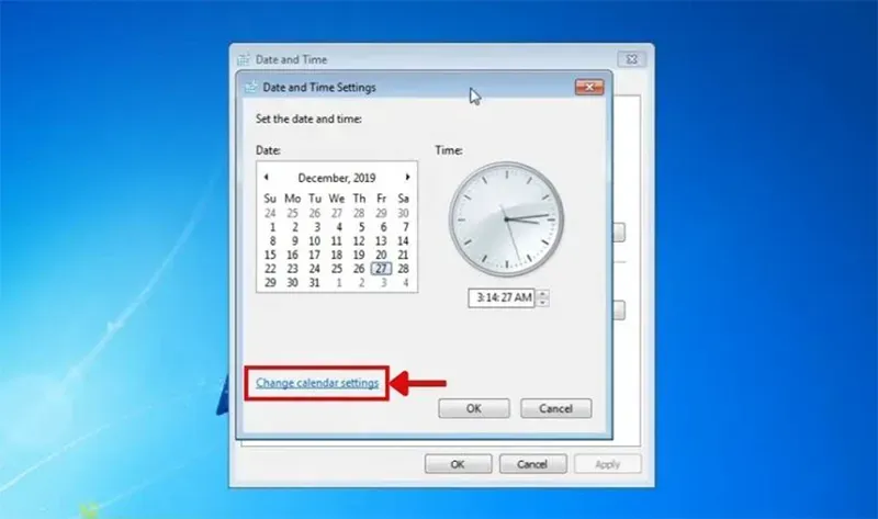 Giao diện cài đặt múi giờ chuẩn quốc tế trên máy tính
