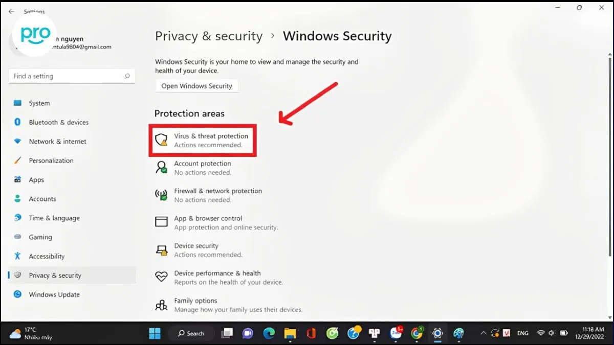 Sử dụng phần mềm diệt virus phổ biến và được đánh giá cao như Windows Security