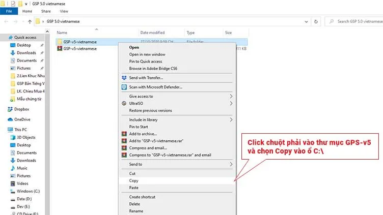 Copy thư mục GSP-v5-vietnamese