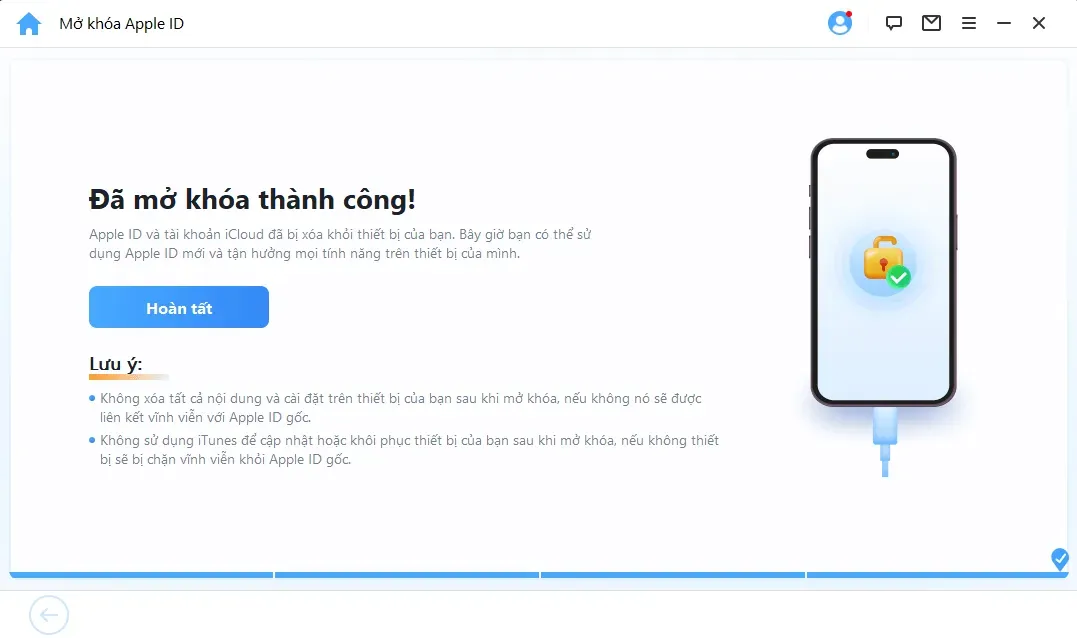 ID Apple đã được mở khóa