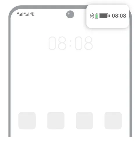 Widget pin iOS hiển thị tai nghe HUAWEI