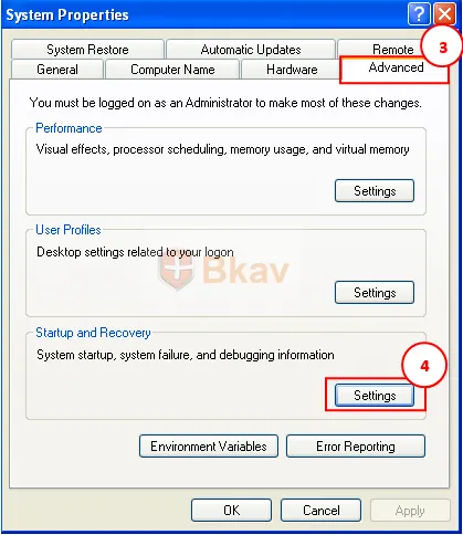 Truy cập Settings trên Windows XP