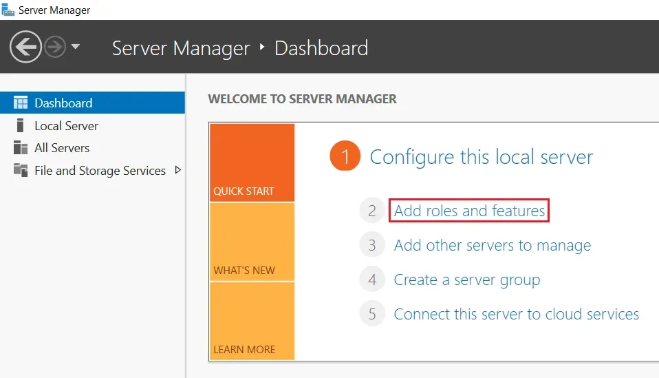 Mở Windows Features để cài đặt IIS