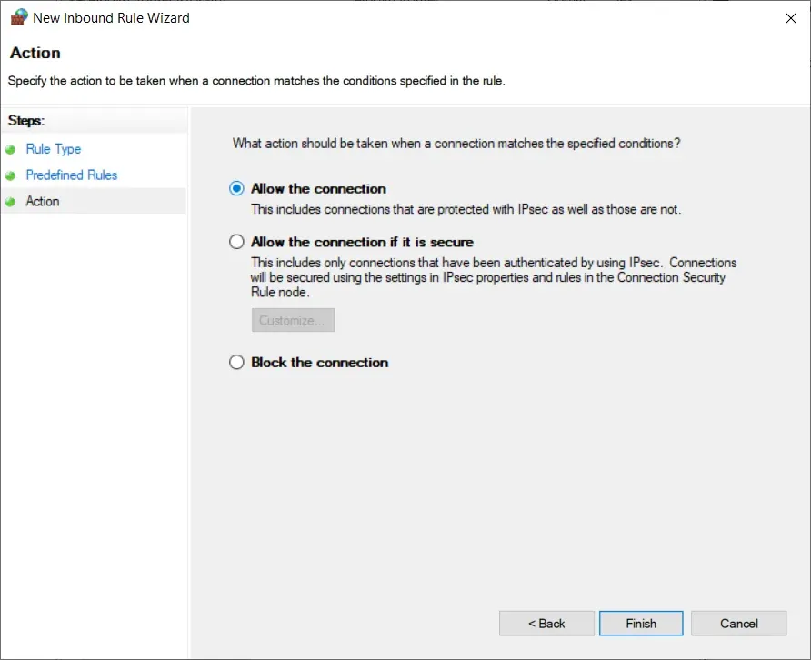 Cho phép kết nối FTP qua Firewall