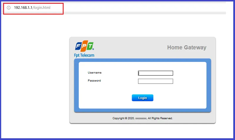Truy cập đường dẫn: 192.168.1.1