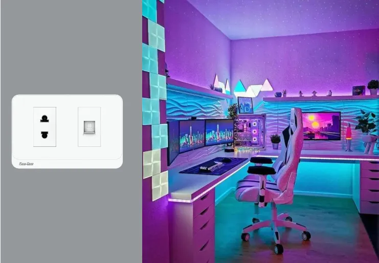 Khả năng lắp đặt linh hoạt của ổ cắm mạng lan âm tường