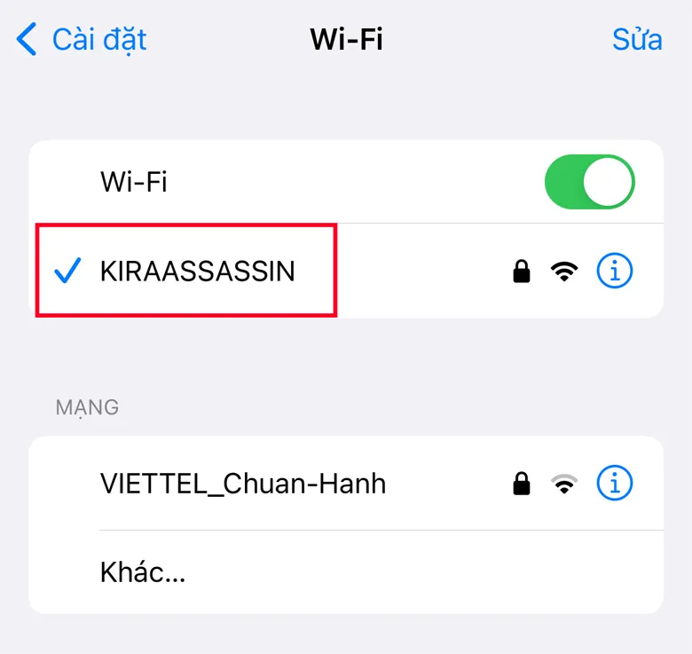 Nhập thông tin WiFi nhà