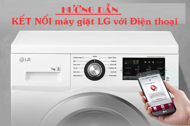 Giao diện ứng dụng LG SmartThinQ điều khiển máy giặt