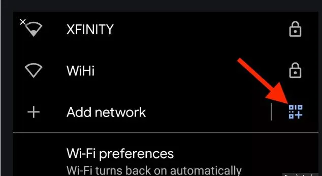 Thêm mạng WiFi bằng mã QR trên Android