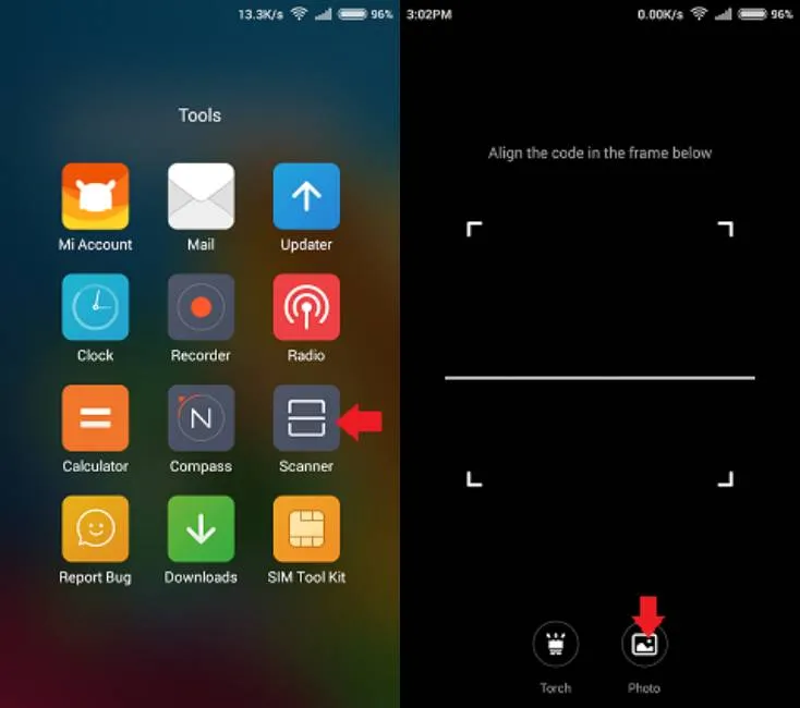 Sử dụng ứng dụng Scanner trên Xiaomi