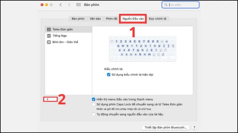 Quản lý nguồn đầu vào bàn phím trên macOS