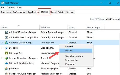Hướng dẫn cách tắt các ứng dụng khởi động cùng Windows 10 giúp giảm tải tài nguyên hệ thống