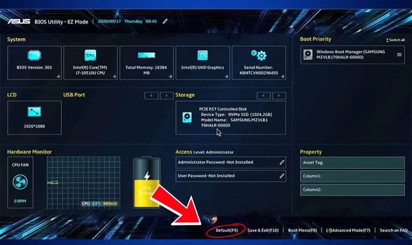 Hướng dẫn khôi phục cài đặt gốc trong BIOS để xử lý lỗi phần cứng mạng