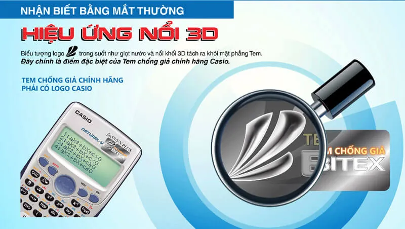 Phân biệt tem chống giả chính hãng Casio