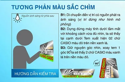 Cận cảnh tem phản quang trên máy tính