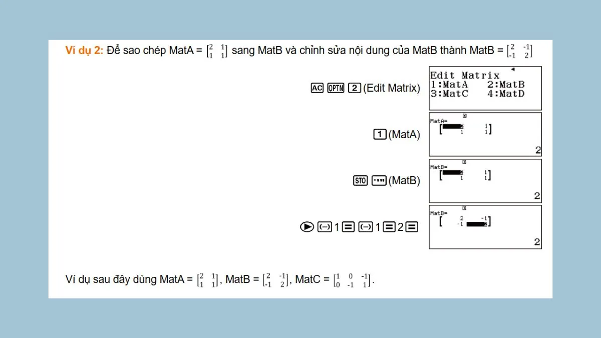 Hướng dẫn sao chép dữ liệu giữa các biến nhớ ma trận khác nhau
