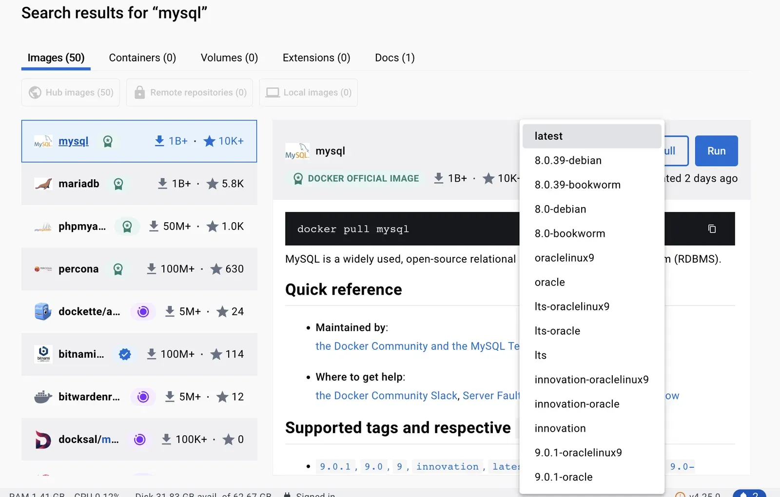 Sao chép lệnh pull từ trang quản trị Docker Hub