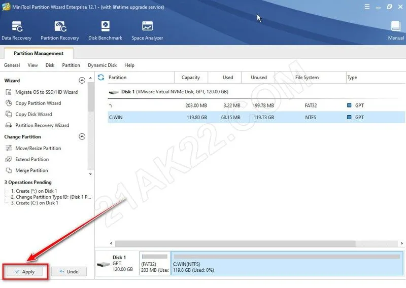 Hoàn thiện cấu trúc phân vùng UEFI