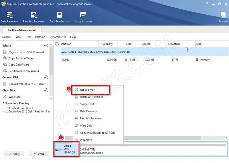 Kích hoạt phân vùng Active